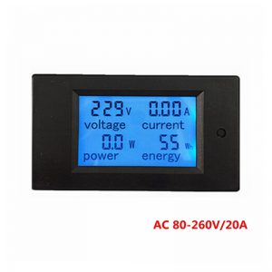  Voltage Current Power Wattmeter Energy meter Gauge AC 80-260V/20A voltmeter Amp